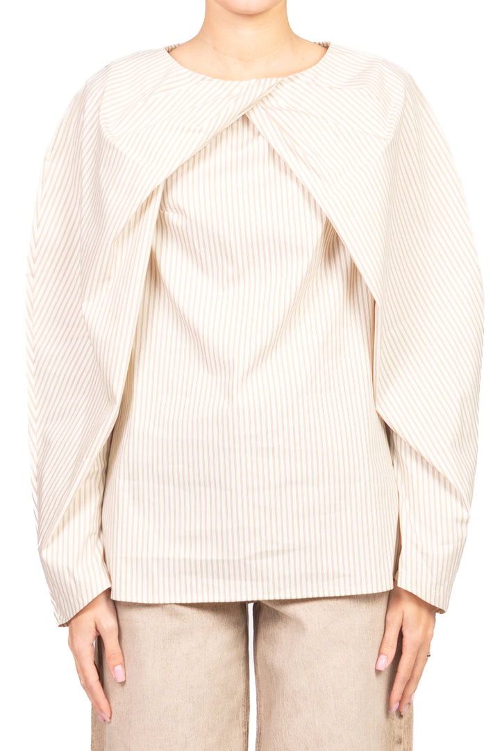 Imperial - Blusa in cotone gessata manica palloncino Art. COQ8LMG