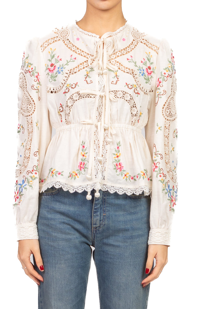 Dixie - Blusa ricamata con lacci Art. J698A029X