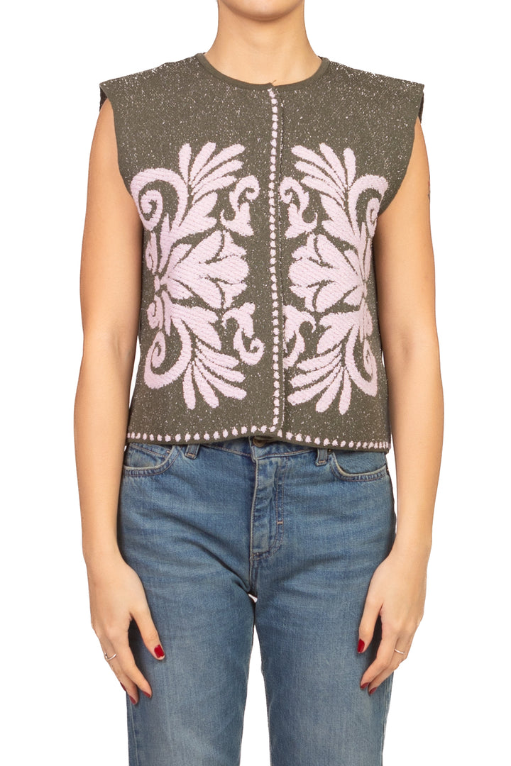 Tensione In - Gilet aperto con ricami Art. P6HMG35A414