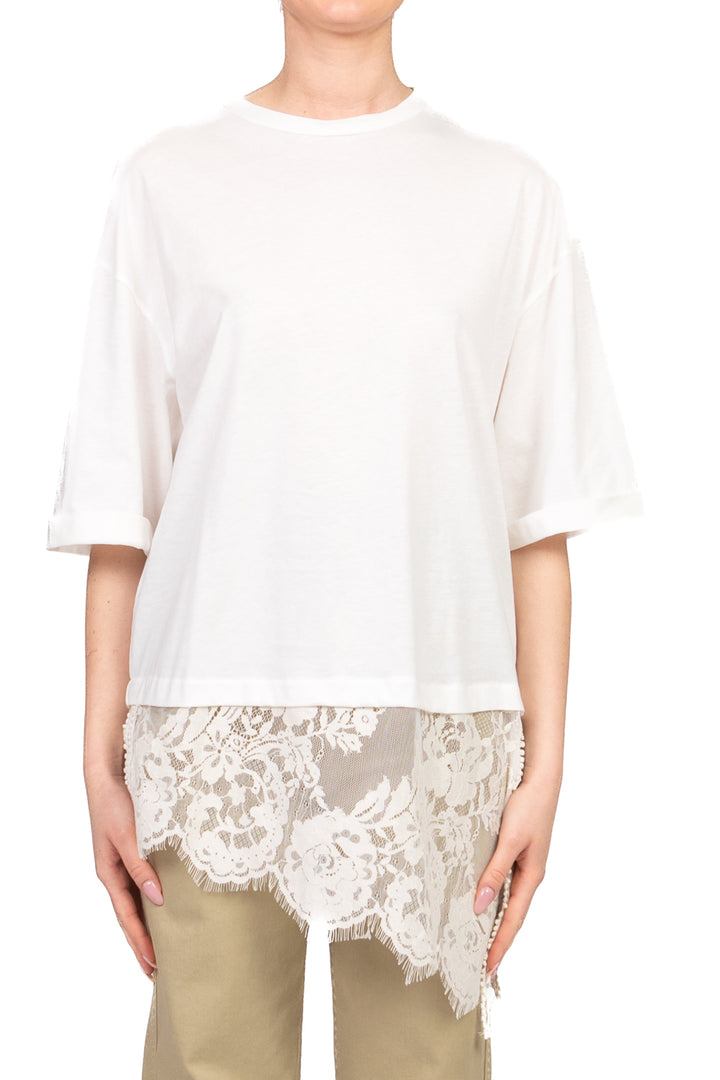 Tensione In - T-shirt over con inserto pizzo Art. S26M665