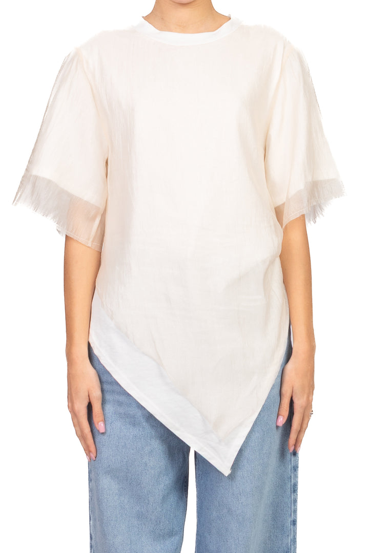 Tensione In - T-shirt over asimmetrica con sovrapposizione Art. PE260100