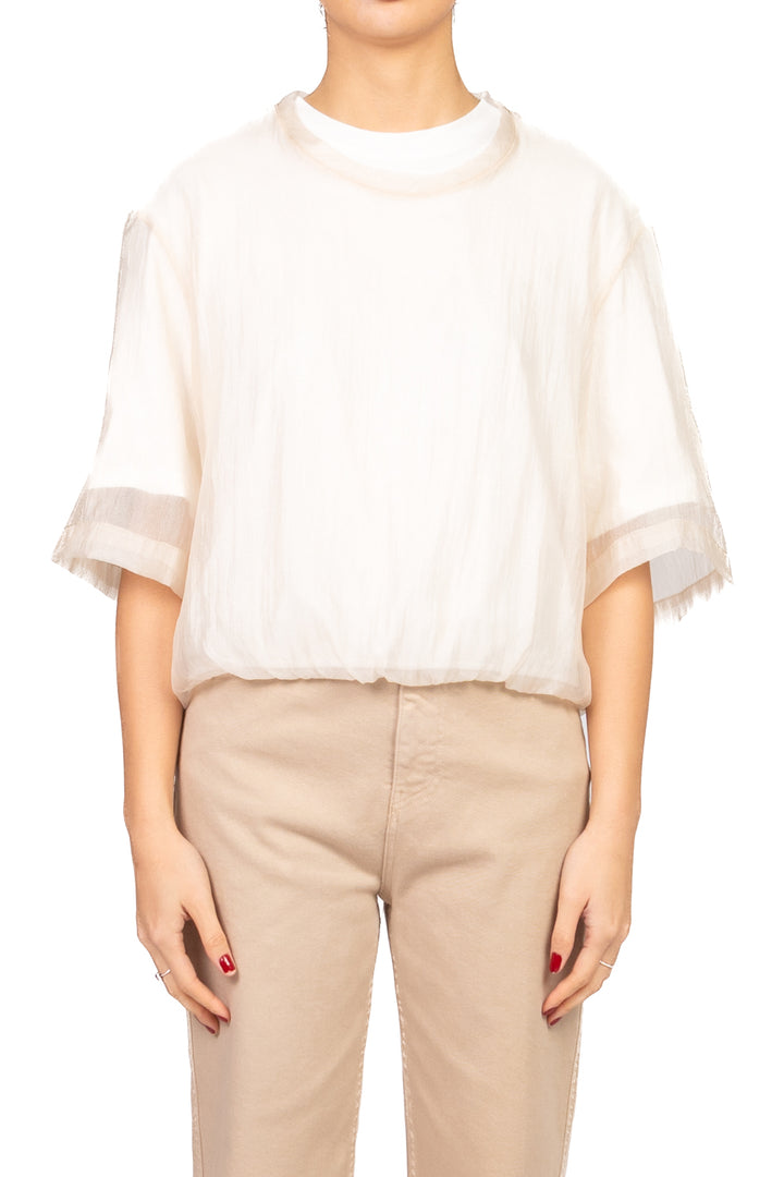 Tensione In - T-shirt scatoletta con sovrapposizione Art. PE260099