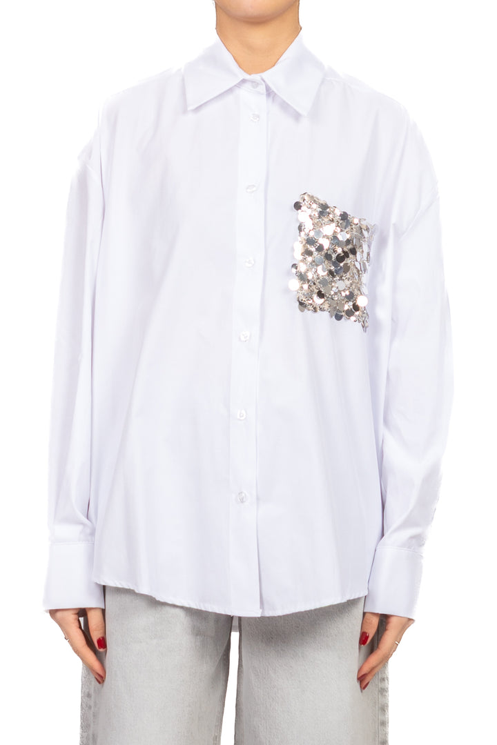 Tensione In - Camicia over taschino paillettes Art. PE260048