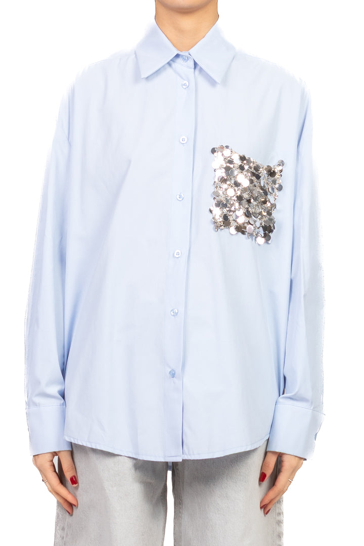 Tensione In - Camicia over taschino paillettes Art. PE260048
