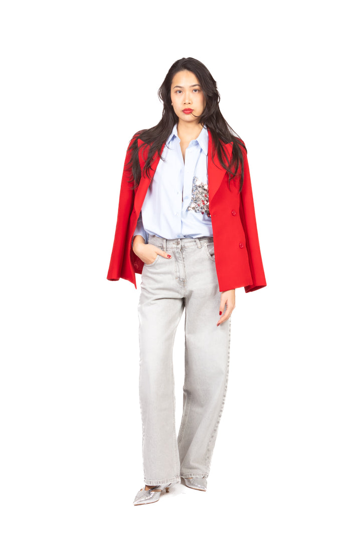 Tensione In - Camicia over taschino paillettes Art. PE260048