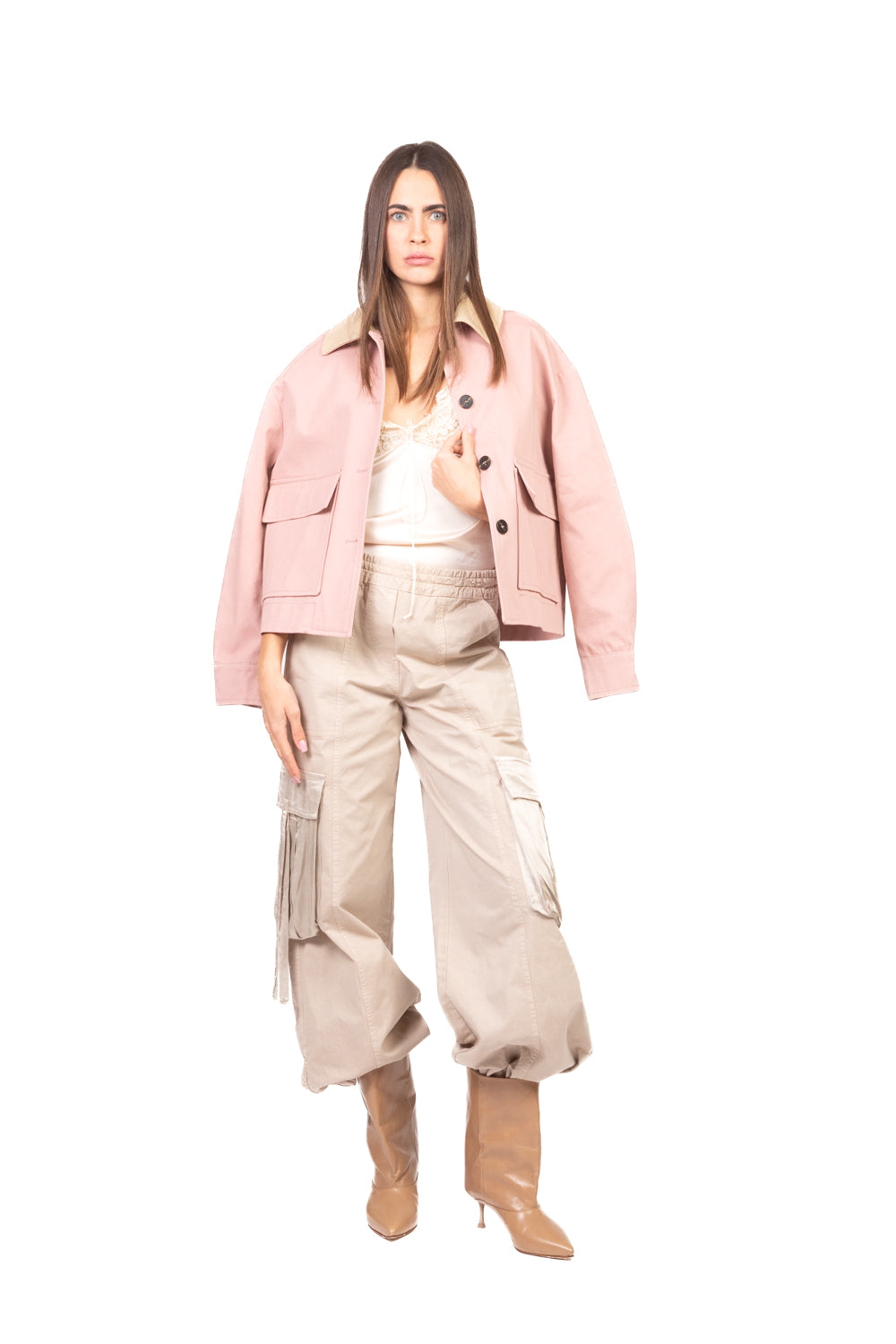 Tensione In - Pantalone cargo con tasconi in satin Art. S26P520