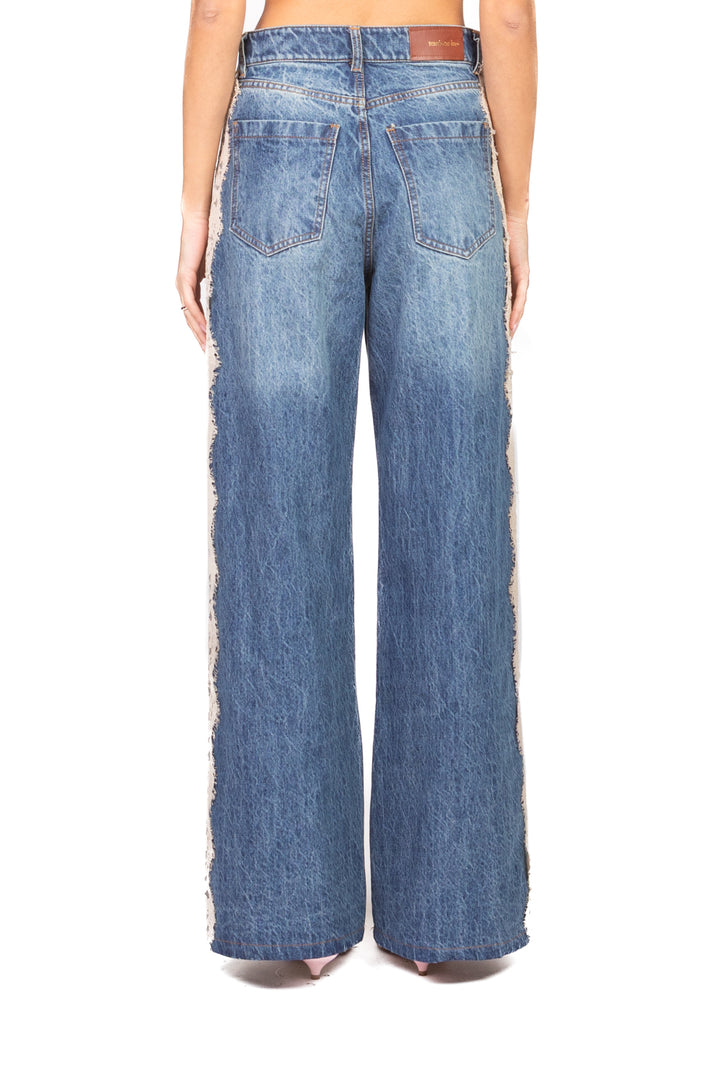 Tensione In - Jeans palazzo profilo pizzo Art. CP870