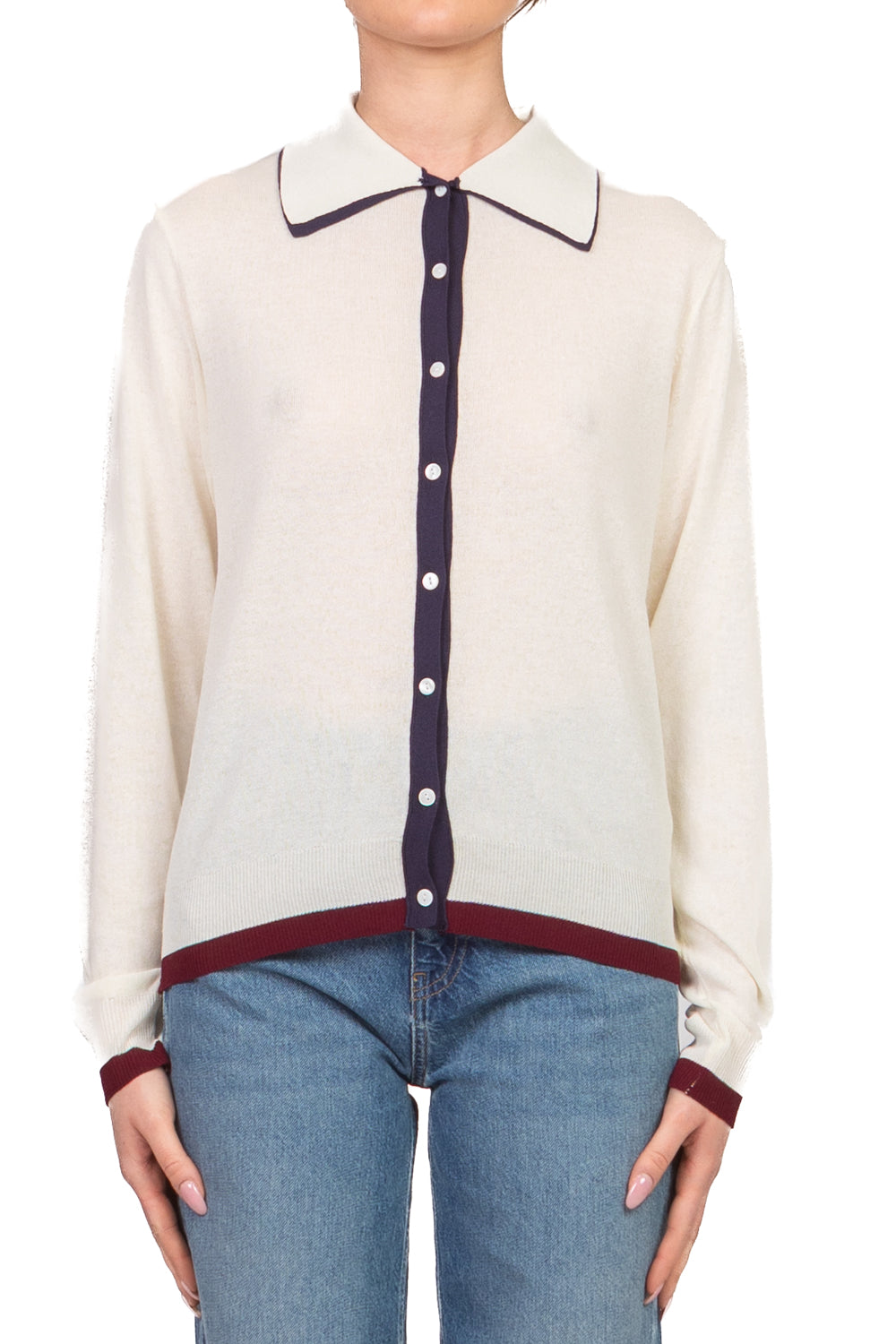 Kontatto - Cardigan colletto con profilo contrasto Art. 3M1605NI