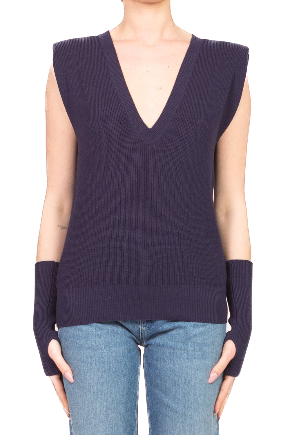 Kontatto - Gilet in maglia scollo v con guanti Art. 3M1604NI