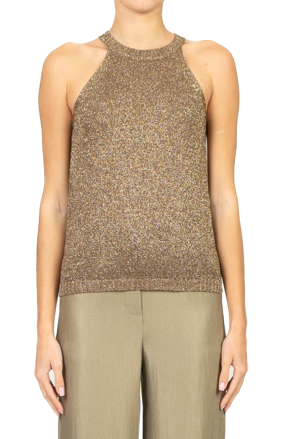 Tensione In - Top in lurex scollo vogatore Art. D90157