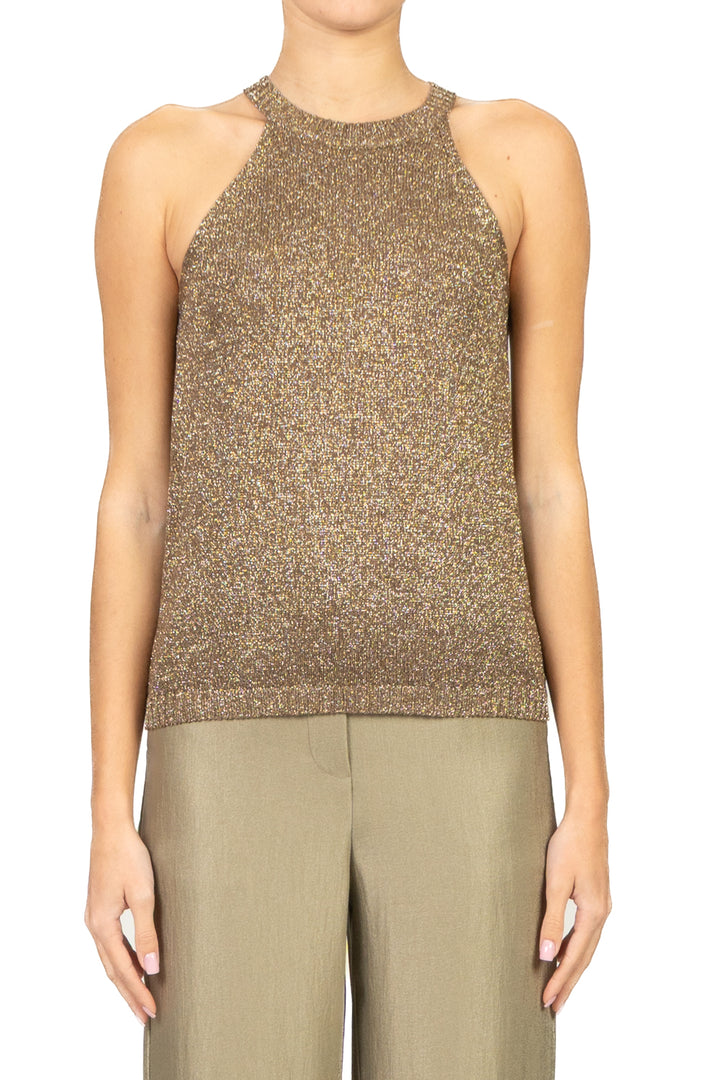 Tensione In - Top in lurex scollo vogatore Art. D90157