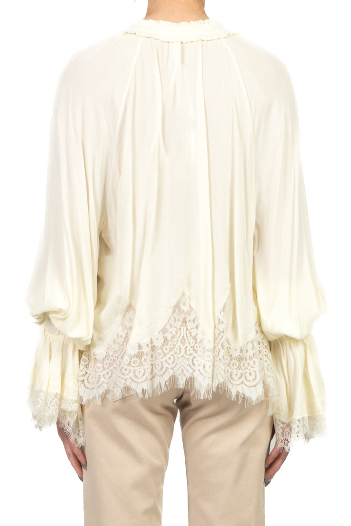 Tensione In - Blusa scollo V intarsi pizzo Art. S26C533