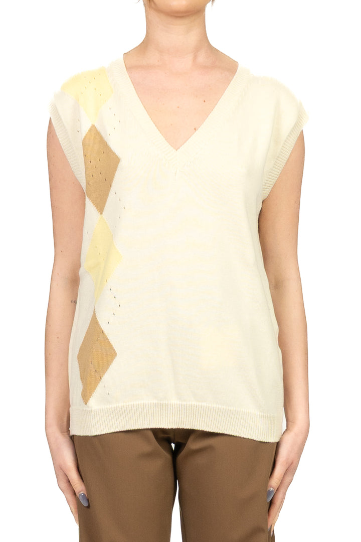 Vicolo - Gilet in maglia scollo v con rombi Art. 2AB2116