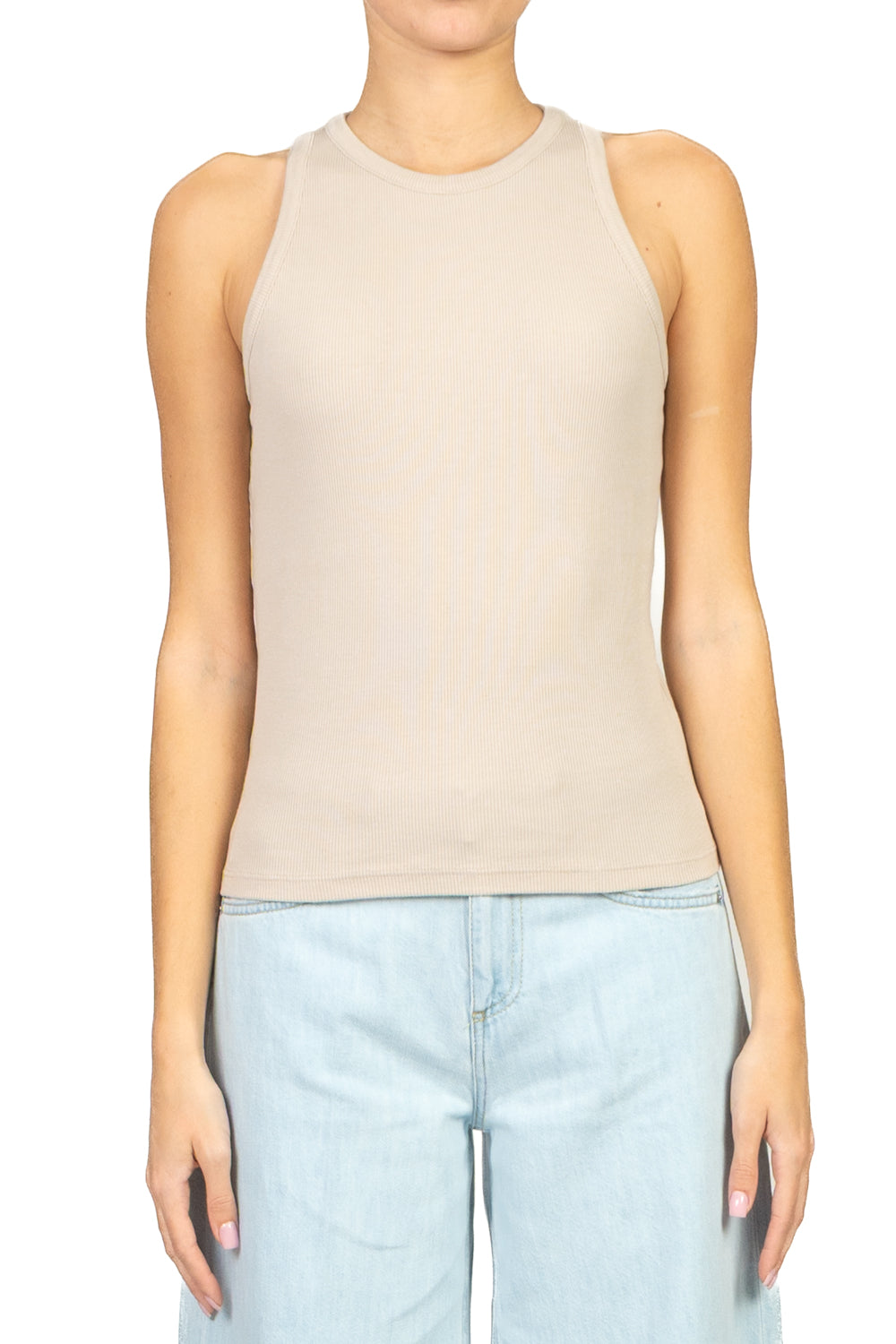 Vicolo - Canotta costine scollo vogatore Art. UAB0046