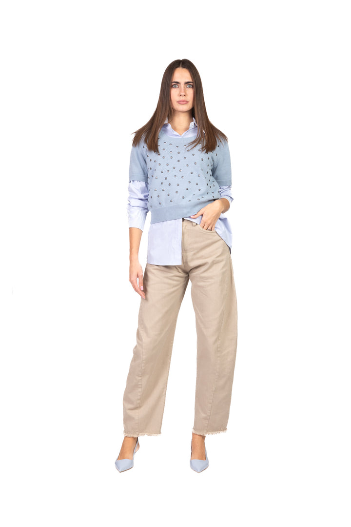 Vicolo - Maglia mezza manica con borchie Art.7AB7040