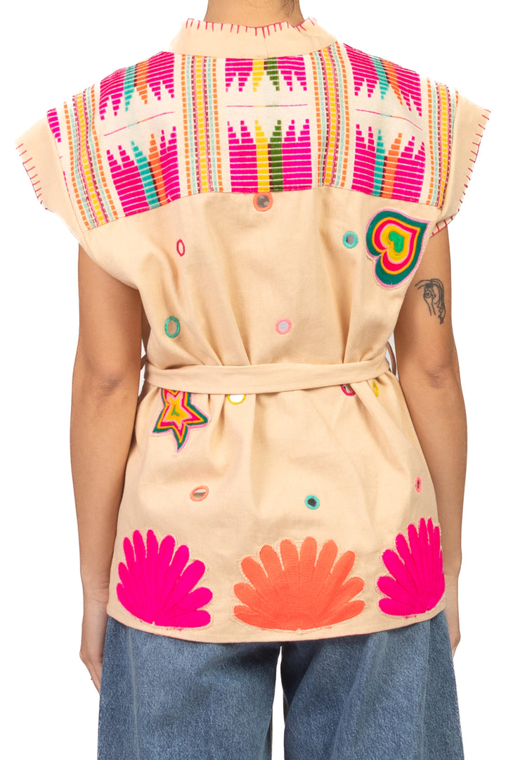 Emunà - Gilet ricamo con fusciacca Art. 160220