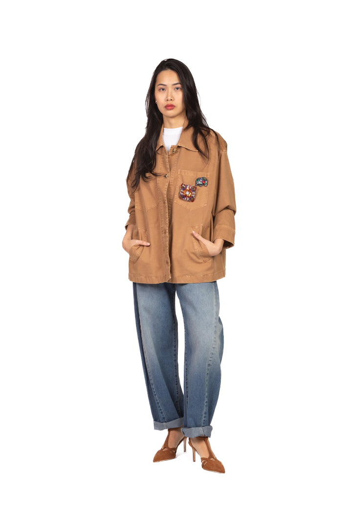 Dixie - Giacca camicia in denim con spille Art. JDIRWOTPA