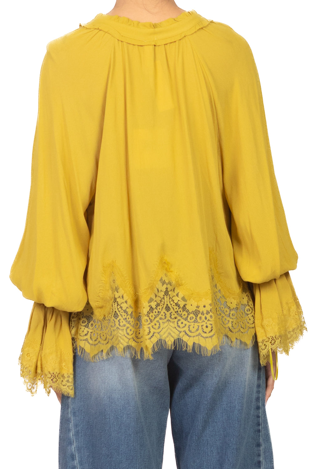 Tensione In - Blusa scollo V intarsi pizzo Art. S26C533