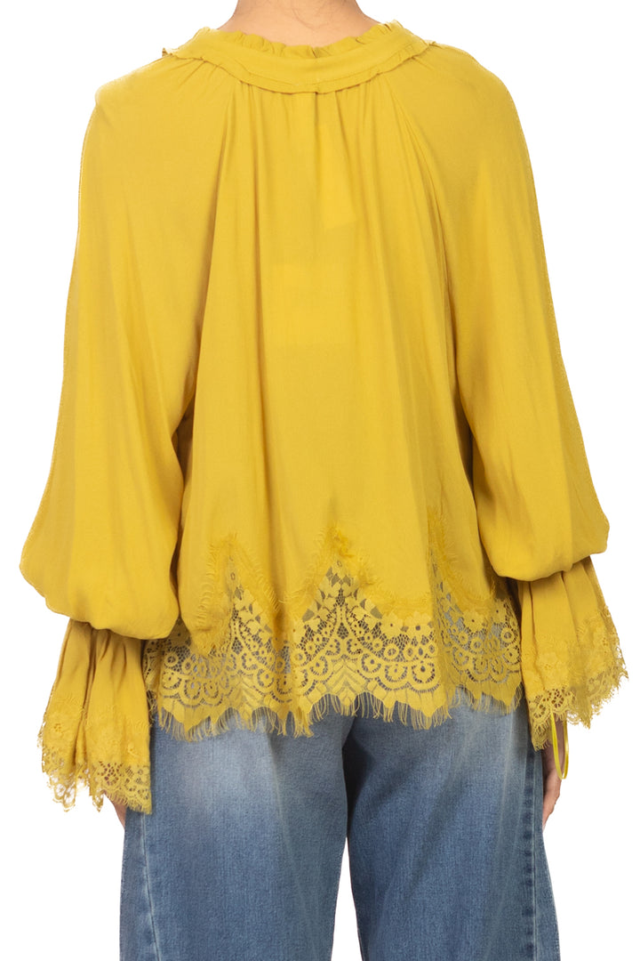 Tensione In - Blusa scollo V intarsi pizzo Art. S26C533