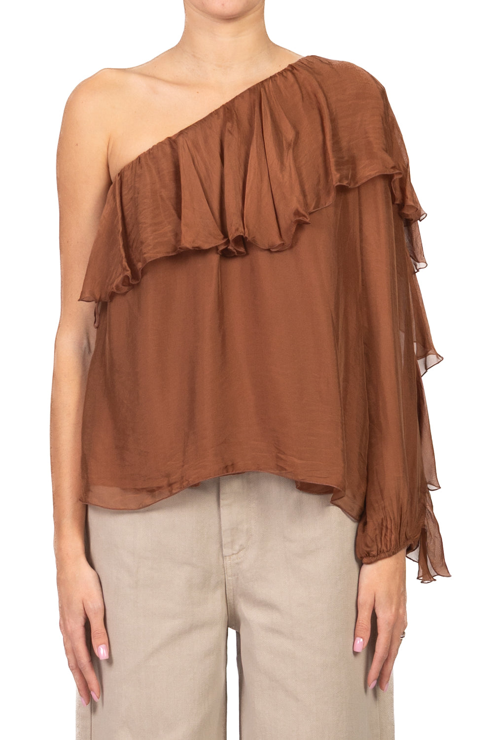 Dixie - Top Monospalla con rouches Art. C207A021A