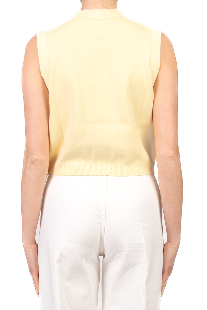 Vicolo - Gilet crop scollo v con taschini Art. 2AB2118