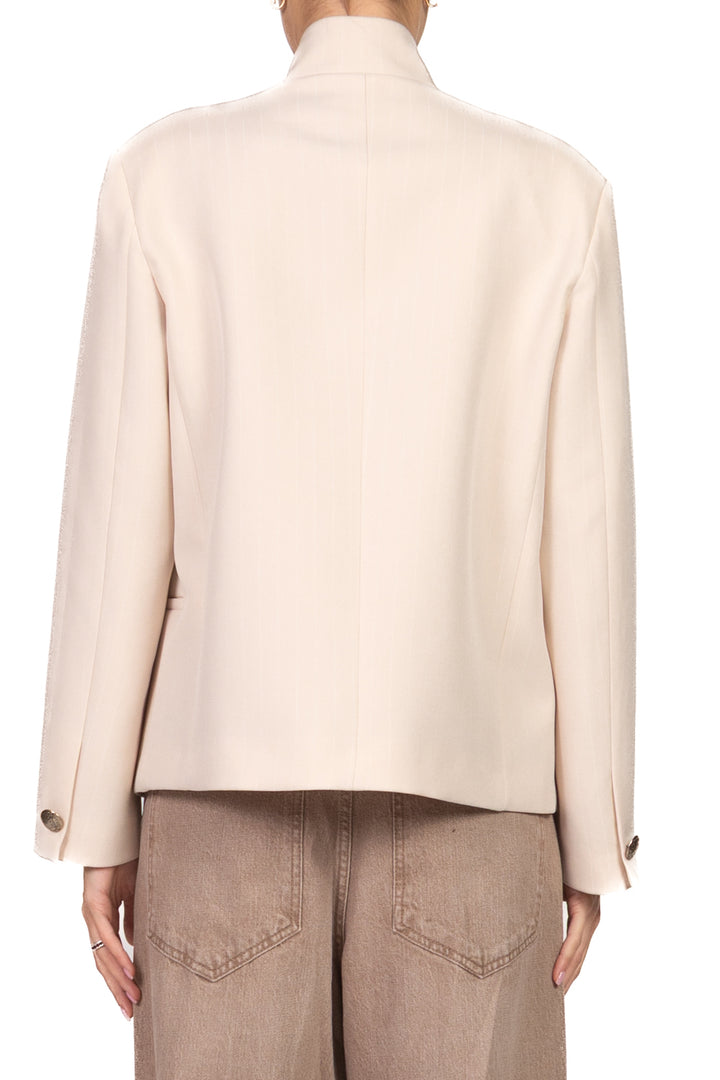 Vicolo - Giacca con abbottonatura asimmetrica gessata Art.TAB0963