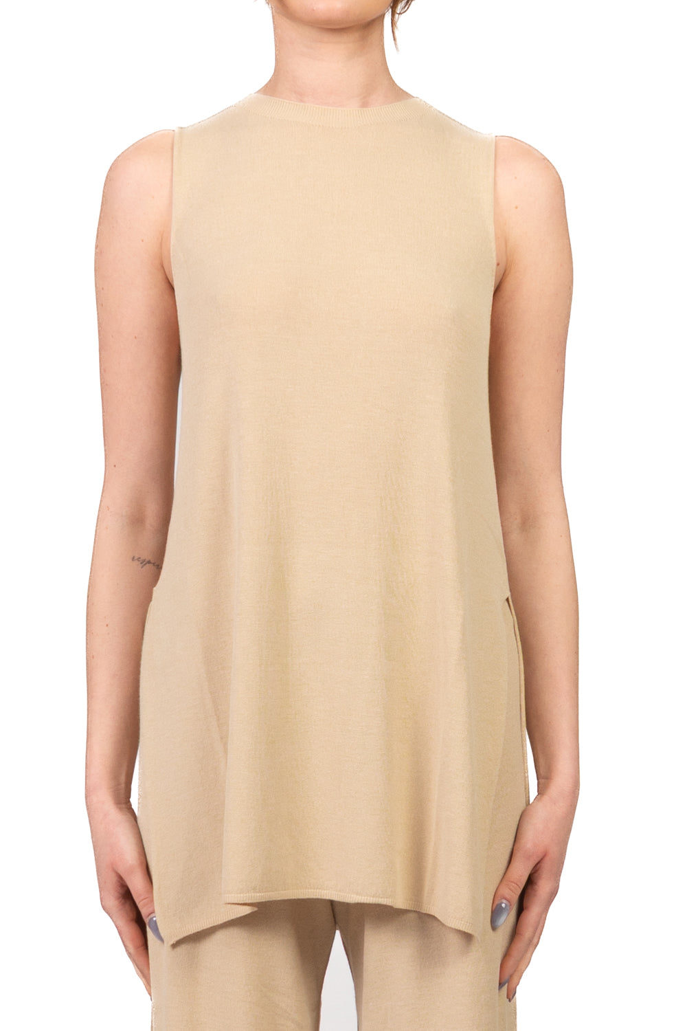 Kontatto - Gilet lungo con spacchi Art. 3M1521C