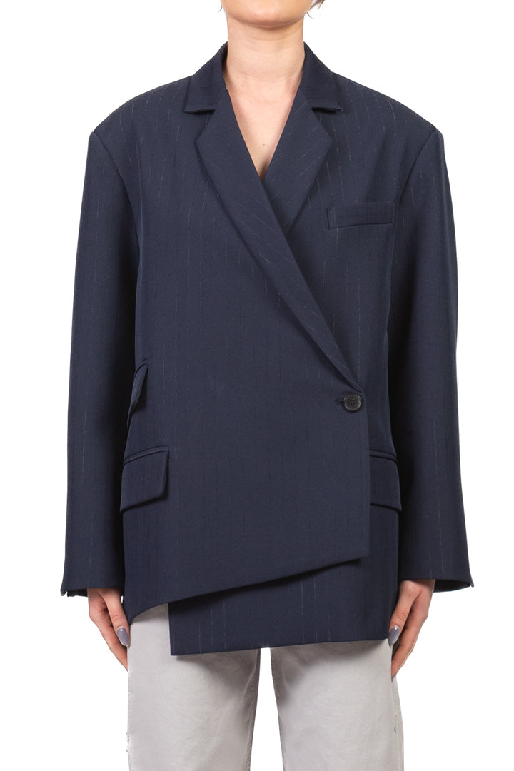 Vicolo - Giacca over gessata asimmetrica  Art. TAB1042