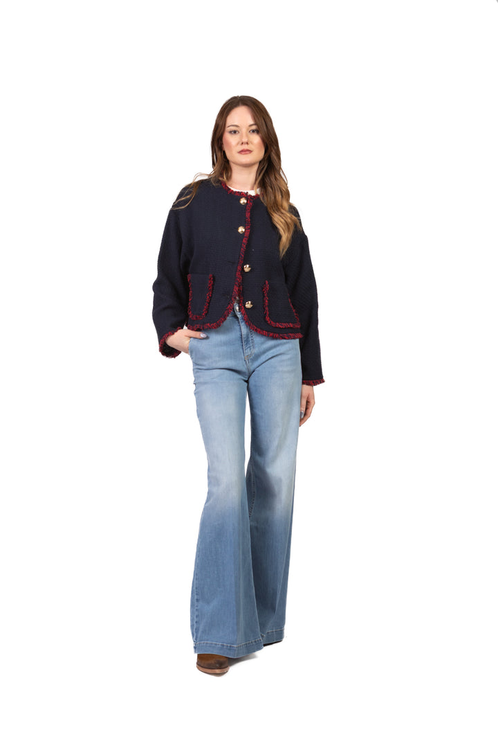Dixie - Giacca tweed con dettagli sfrangiati Art. JDNHWLN