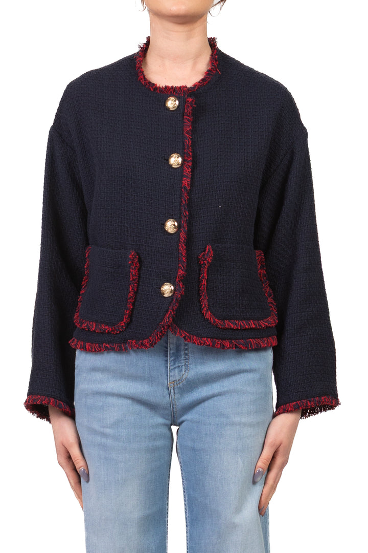 Dixie - Giacca tweed con dettagli sfrangiati Art. JDNHWLN