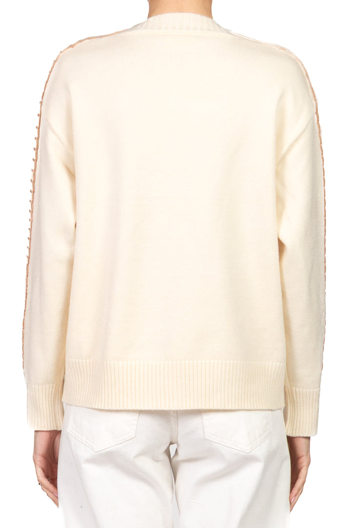 Emunà - Maglia scollo v cucitura a contrasto Art.160226