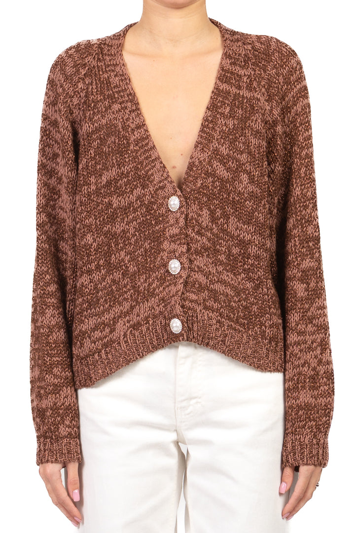 Have One - Cardigan filo lurex bottoni gioiello Art. JIT-Q008