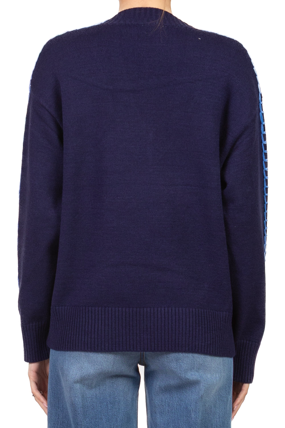 Emunà - Maglia scollo v cucitura a contrasto Art.160226