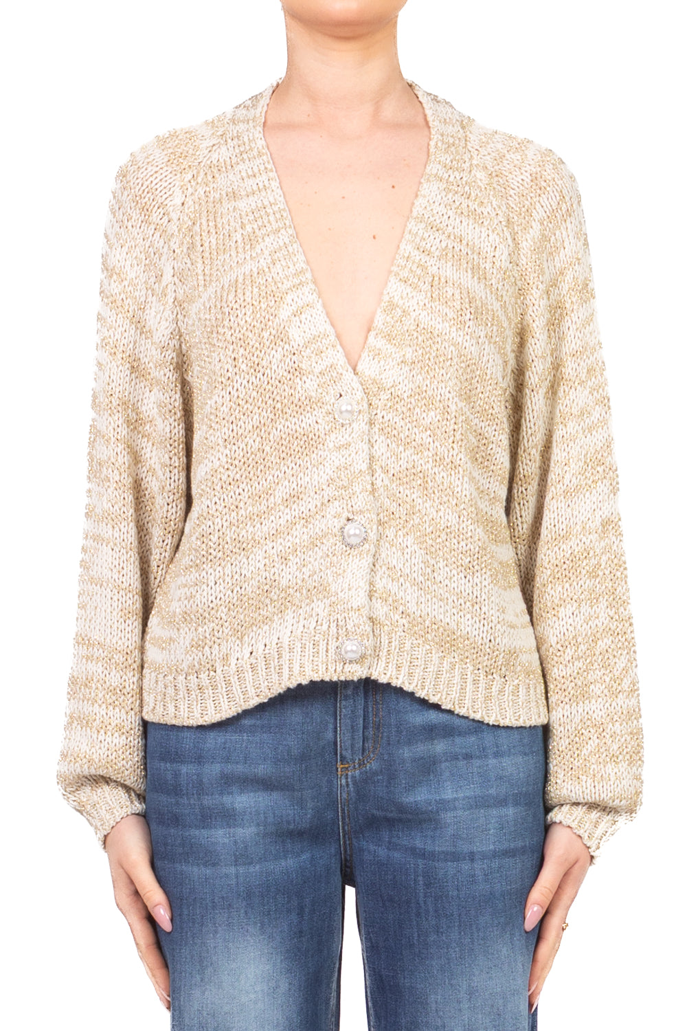 Have One - Cardigan filo lurex bottoni gioiello Art. JIT-Q008