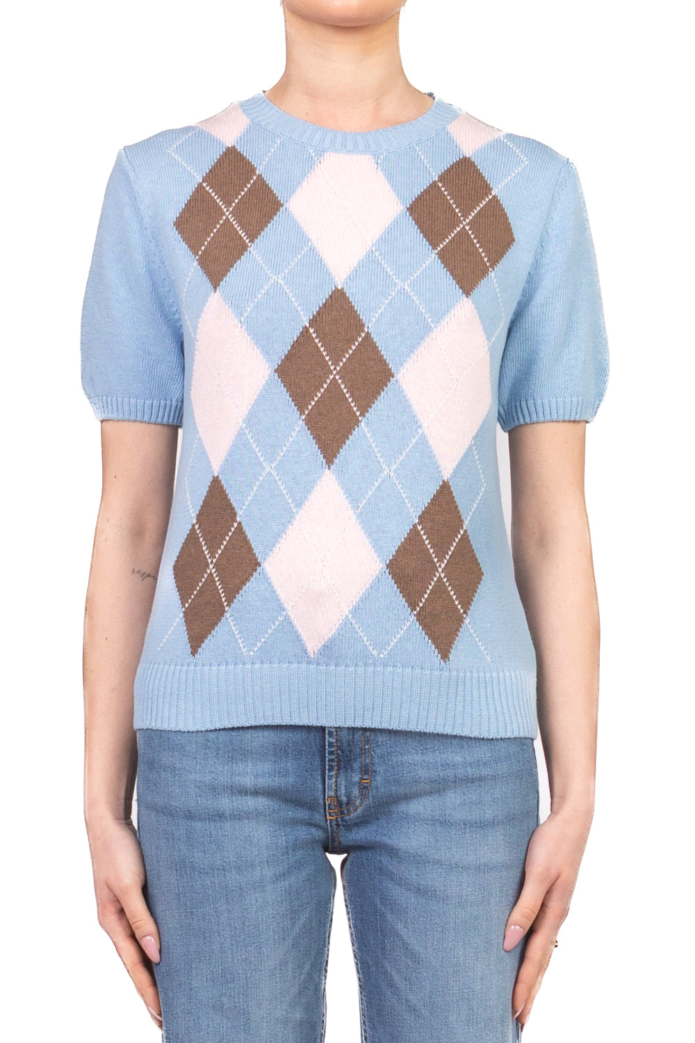 Tensione in - Maglia manica corta a rombi Art. D75630