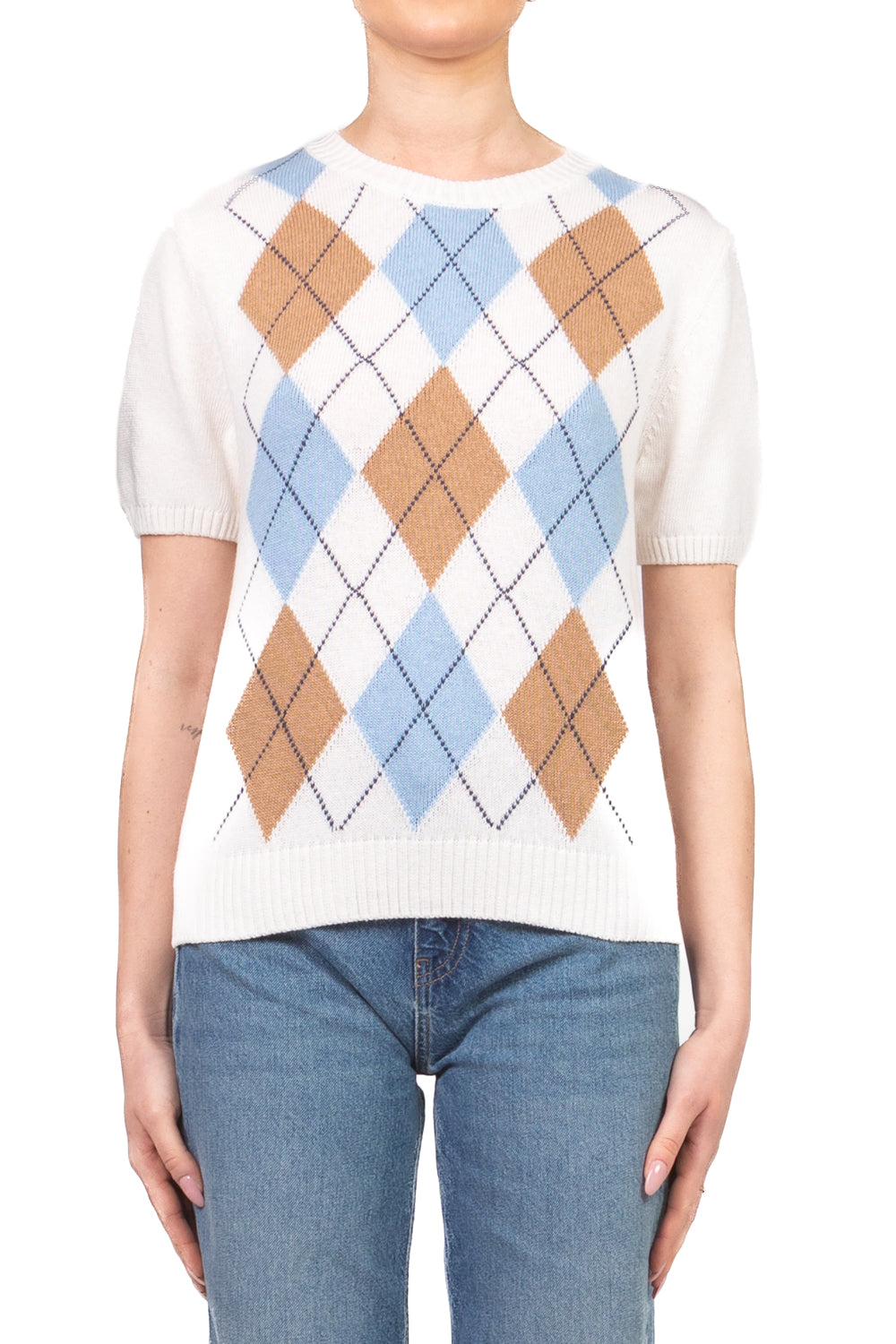 Tensione in - Maglia manica corta a rombi Art. D75630