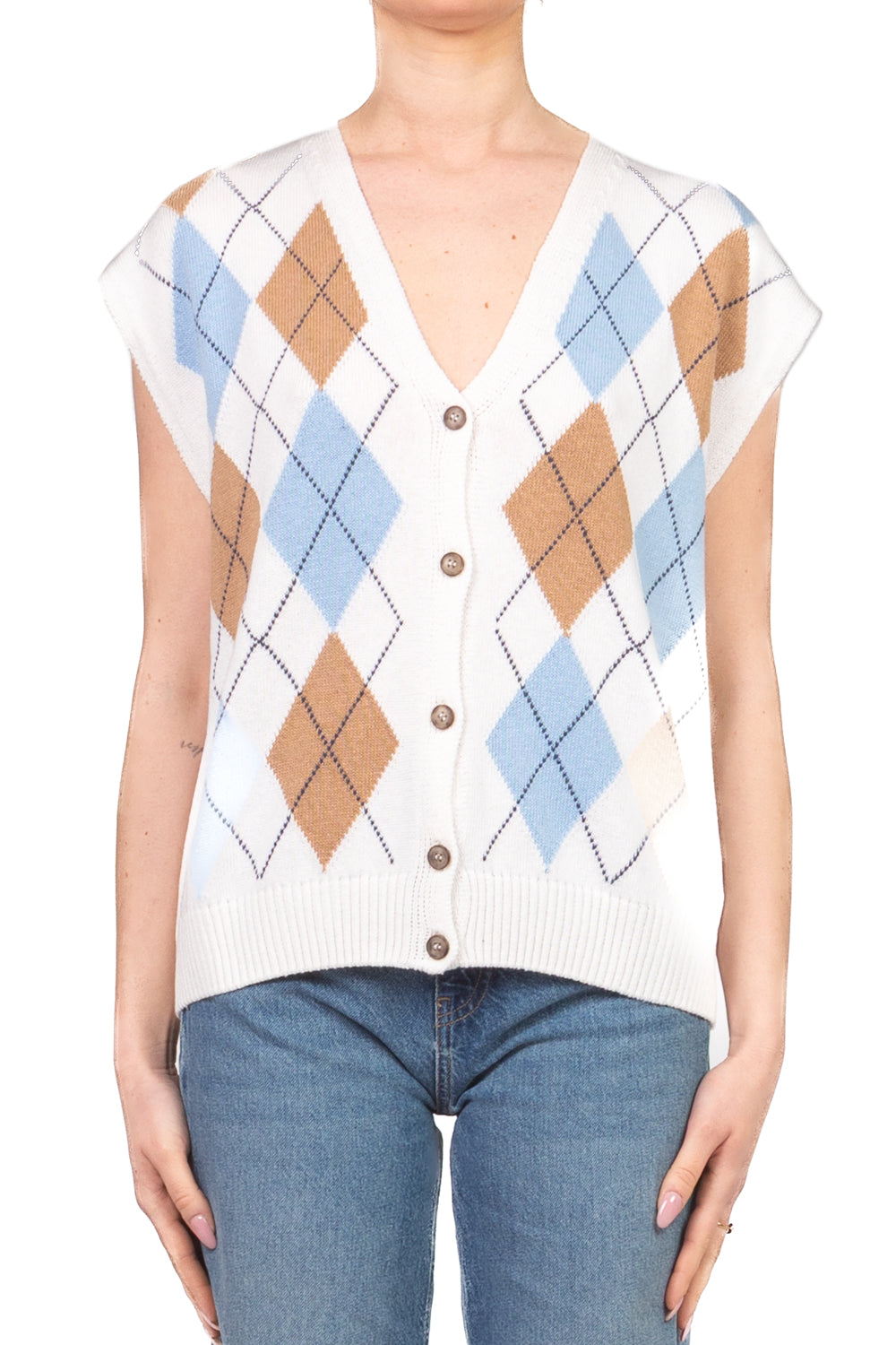 Tensione in - Gilet rombi scollo V Art. D75629