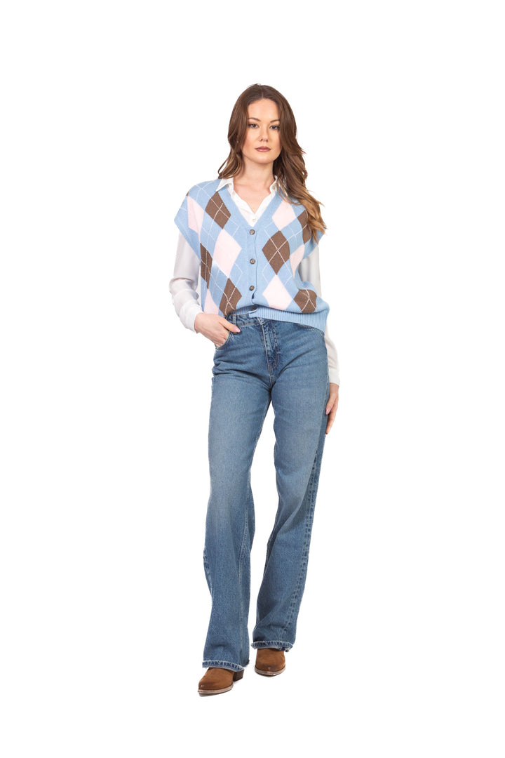 Tensione in - Gilet rombi scollo V Art. D75629