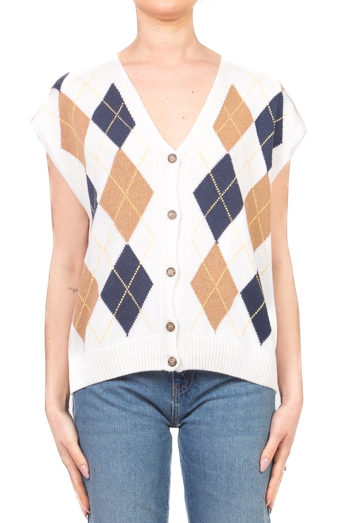 Tensione in - Gilet rombi scollo V Art. D75629