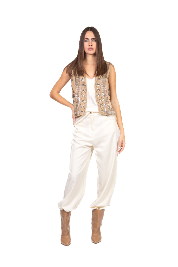 Tensione in - Gilet aperto ricamato Art. 38448