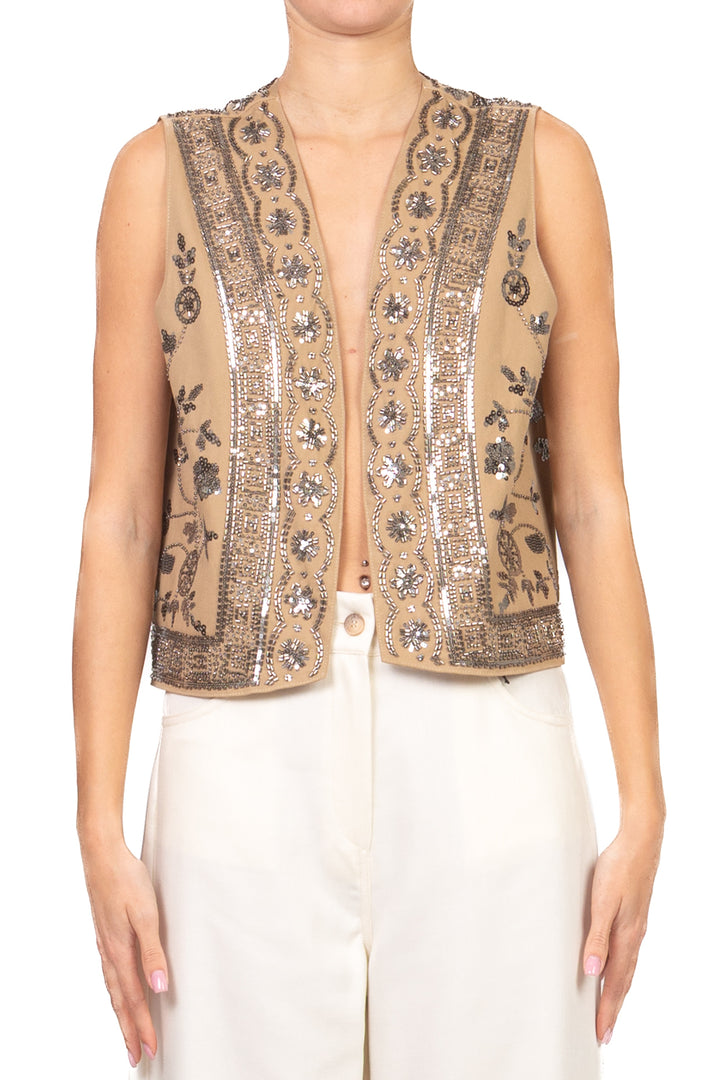 Tensione in - Gilet aperto ricamato Art. 38448