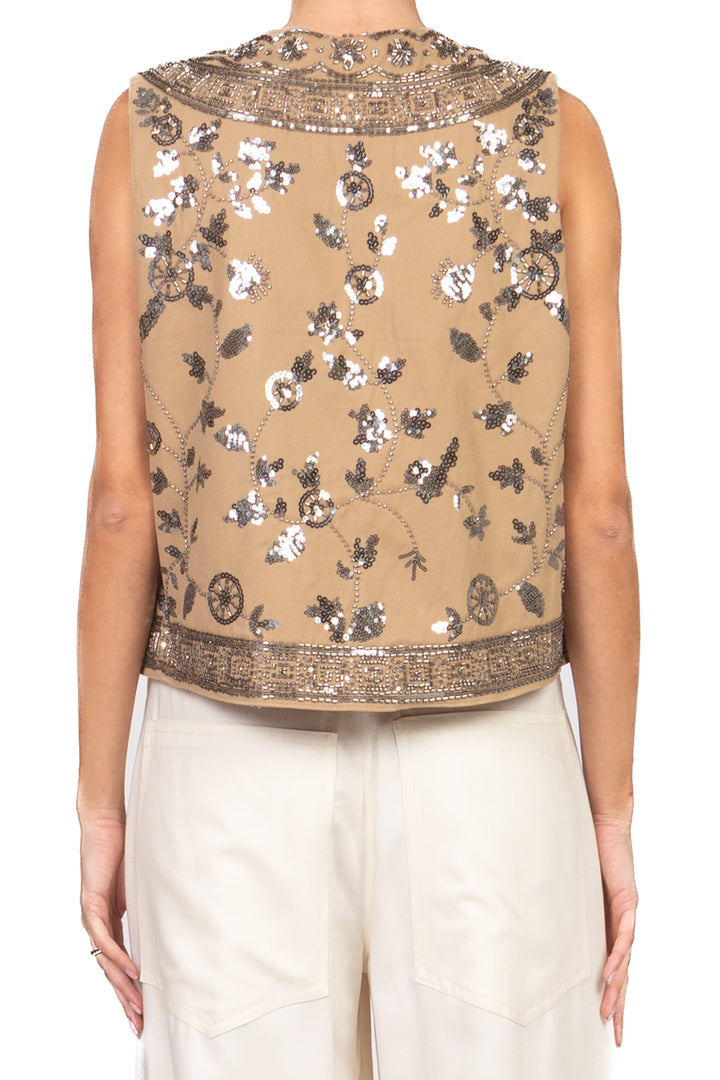 Tensione in - Gilet aperto ricamato Art. 38448