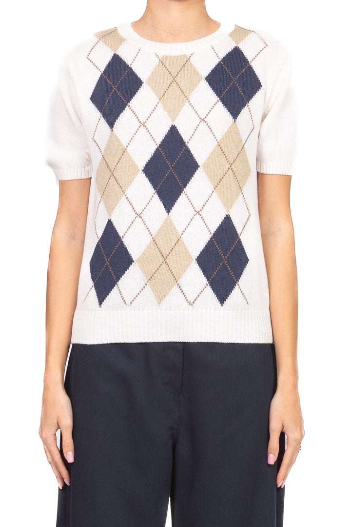 Tensione in - Maglia manica corta a rombi Art. D75630