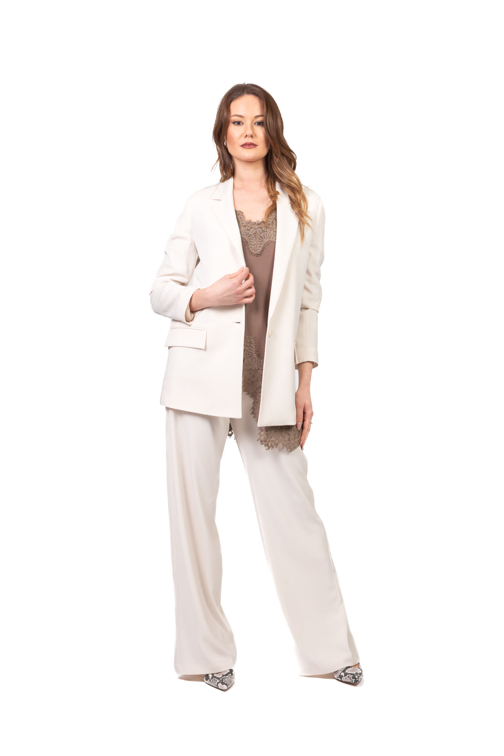 Dixie - Completo in crepe giacca e pantalone a palazzo Art. N056A001A