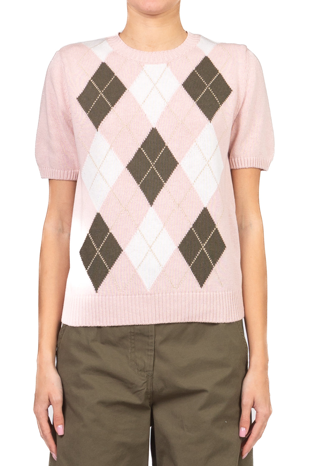 Tensione in - Maglia manica corta a rombi Art. D75630