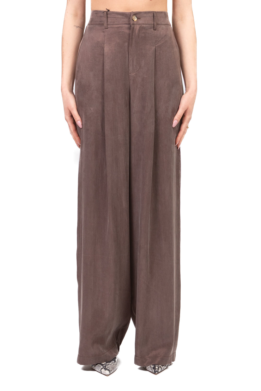 Tensione in - Pantalone palazzo seta lavata Art. PE26-4212