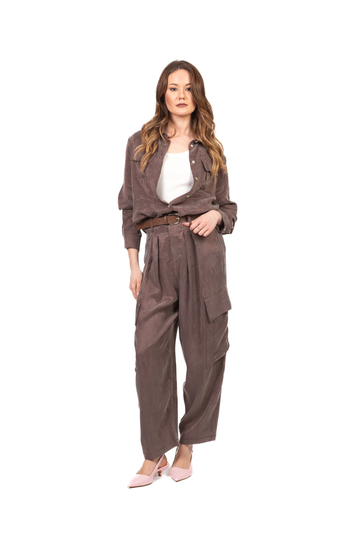 Tensione in - Pantalone cargo seta lavata Art. PE26-4211