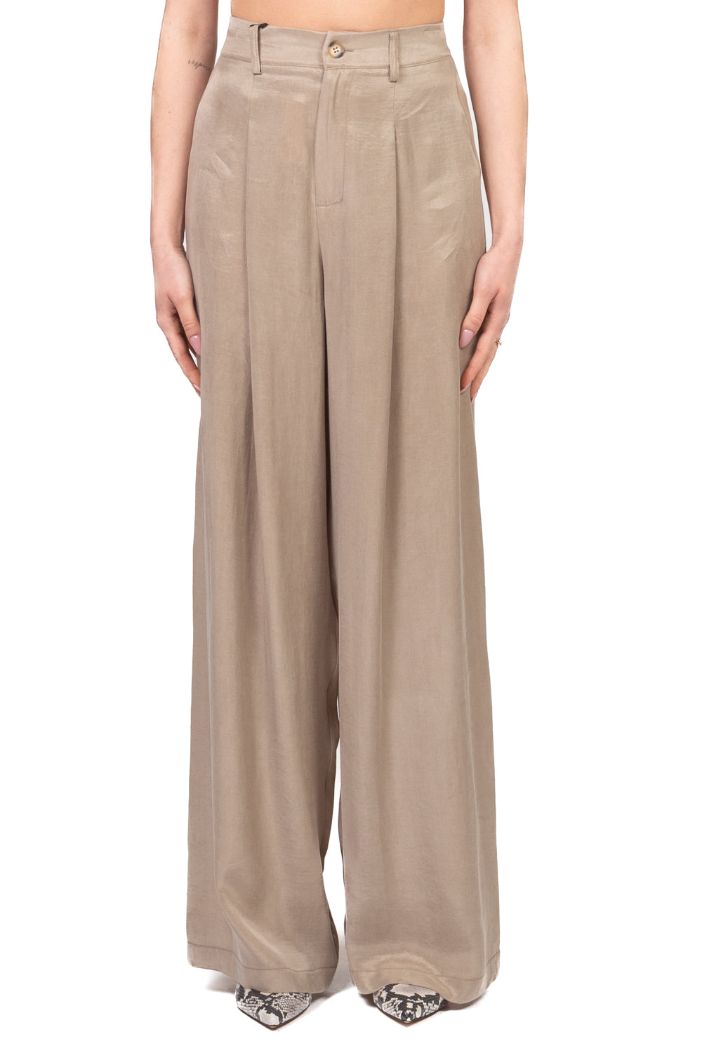 Tensione in - Pantalone palazzo seta lavata Art. PE26-4212