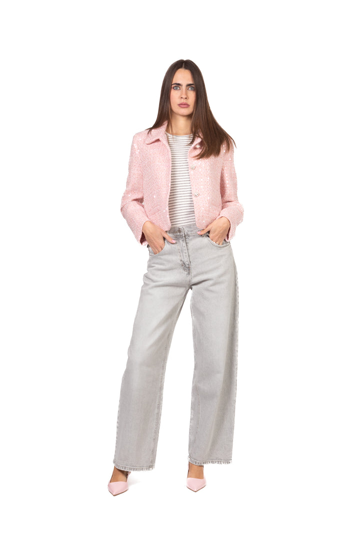 Vicolo - Giacca crop bottoni gioiello Art. TAB0237