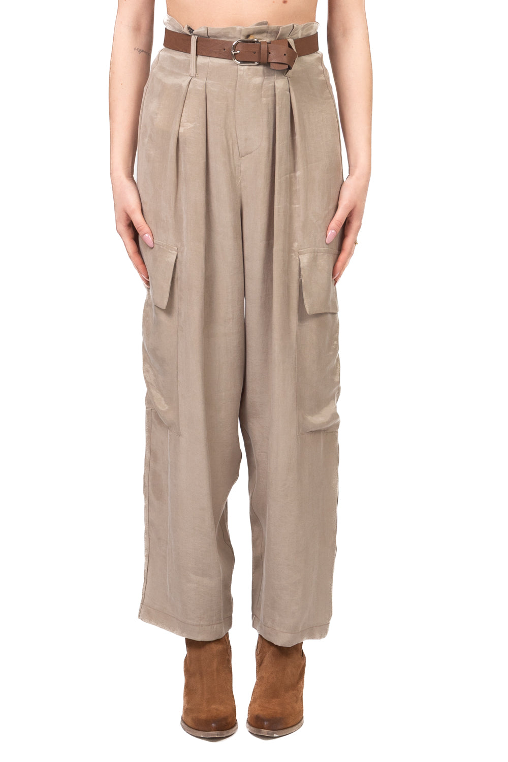 Tensione in - Pantalone cargo seta lavata Art. PE26-4211